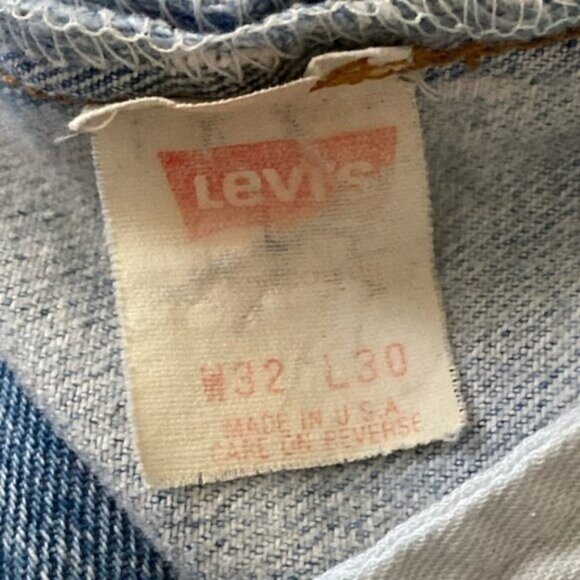 Levis 501 Original Jeans 1980s 80s Button Fly Distressed Batwing Vintage 32 x 30 - Picture 3 of 12